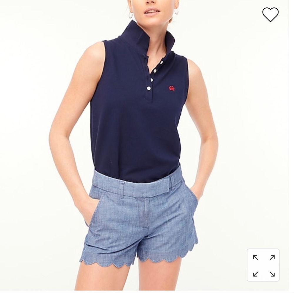 J. Crew Factory Chambray Shorts with Scallop Hem